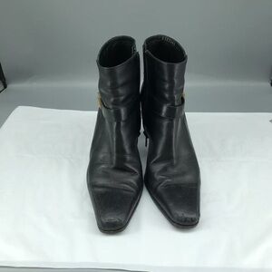 Salvatore Ferragamo Black Leather Ankle Boots Size 5